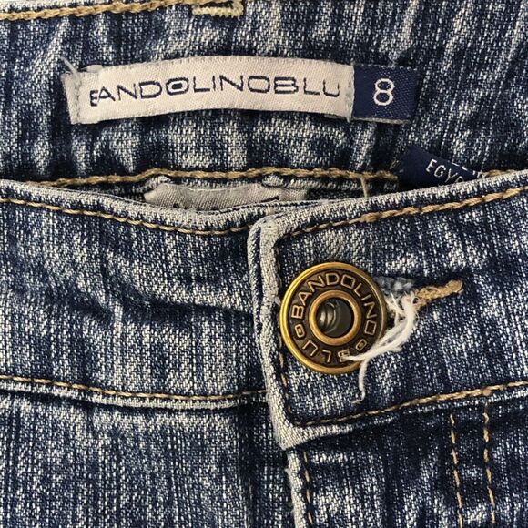BANDOLINOBLU Mandie Jeans Womens 8 Straight Leg W30-L29 Embroidered Stretch - Picture 5 of 12